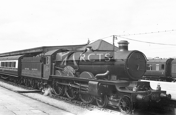 PHW0375 - Cl 4073 No. 4016 'The Somerset Light Infantry' (with British Railways in GWR style on the tender) at Plymouth North Road 14/5/48