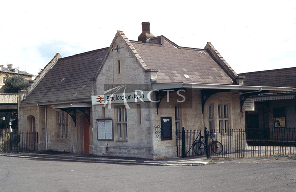 CH06577C - Bradford-on-Avon station buildings viewed from the approach road 13/8/78