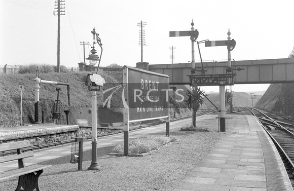 CUL0099 - Brent station nameboard 'Brent, change for main line trains' 12/9/63