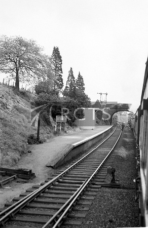 CUL0361VF - Norton Junction station viewed from a train 11/5/57