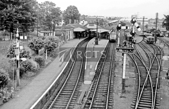 PG02015 - Yeovil Pen Mill station looking north from the road overbridge c early 1960s