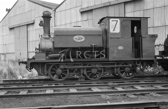 FAI4106 - 0-6-0ST No. 7 (Manning Wardle 1488 of 1900) at Samuel Williams & Sons Ltd, Dagenham Dock 18/10/58