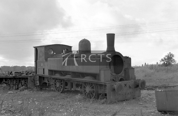 FAI4683 - 0-6-0T No. 50 (Hudswell Clarke 1448 of 1921) derelict at NCB, Leadgate Loco Shed, Consett 22/8/62