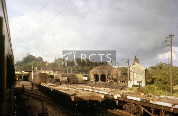 RIP0314C - Yeovil Town goods yard and shed viewed from a train c August 1963
