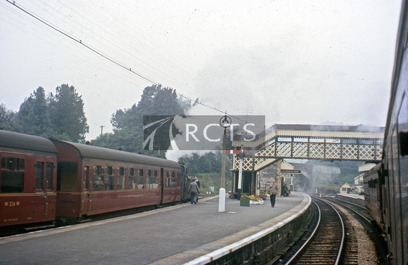 RIP0416C - Dulverton station viewed from a train c 10/63