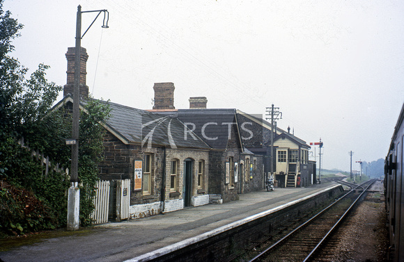 RIP0418C - East Anstey station viewed from a train c 10/63