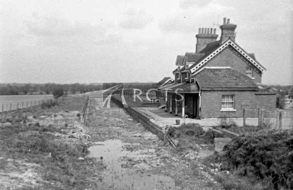 WOOL028 - Upton & Blewbury station (tracks removed) looking north from trackbed 28/4/70
