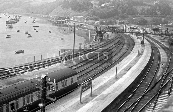 BALD115 - View of Kingswear station looking towards Paignton c 1960s