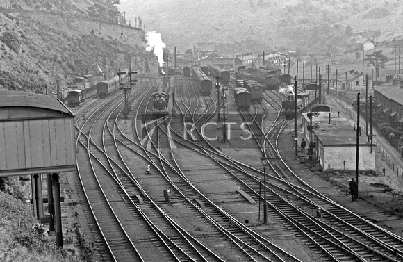 NB00721 - Aberbeeg station and yard viewed from the embankment 6/6/53