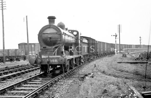CAR0314 - 0-6-0 No. 108 (ex Great Southern & Western Railway) on a goods train c late 1950s