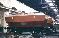 CH06468C - Standard 24 ton GLW covered hopper wagon (COVHOP) under construction at Ashford C&W Works 18/3/62