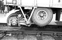 CH05031 - Roadrailer running gear (with rail wheels in running position) at Millbrook 10/1/61