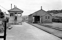 CUL0165 - Perrranporth signal box and goods shed looking towards Newquay 13/9/53