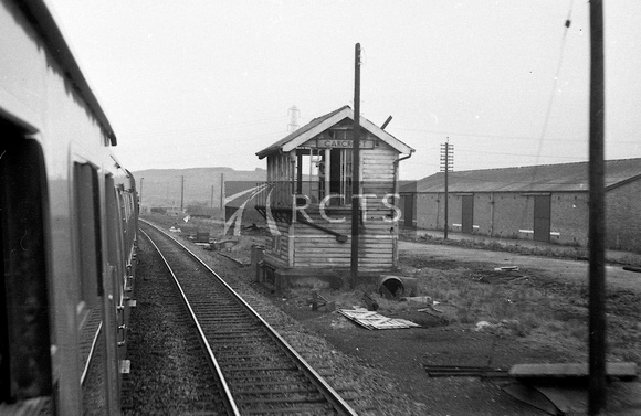PG00597 - Carcroft signal box (non-steps end) viewed from a signal box c 1970s