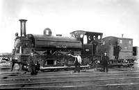 CRA0125 - Cl 0-6-0ST No. RR No. 24 and brake van believed to be at Cardiff Docks c 1870s