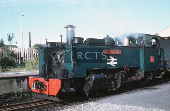 MJB0376C - Cl 2-6-2T No. 8 'Llewellyn' (VoR/Cam) at Aberystwyth, August 1971