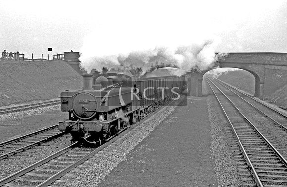 SUT0043 - Cl 1600 No. 1654 on a goods train c early/mid 1960s