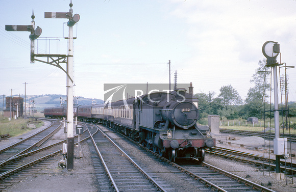 GMS0303C - Cl 5100 No. 4132 on a passenger train arriving at Whitland station 7/7/62
