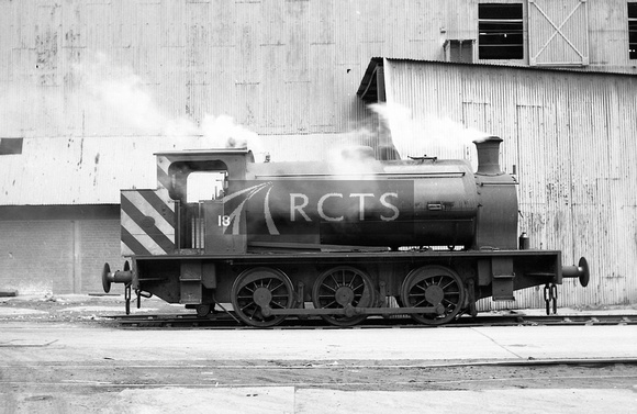 FAI4174 - 0-6-0ST No. 18 (Hunslet Engine Co 1873 of 1937) at Guest, Keen Iron & Steel Co Ltd, East Moors 6/6/59