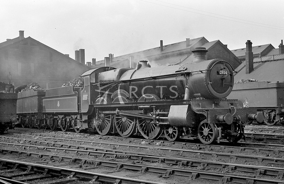 BJW0059 - Cl 2900 No. 2934 'Butleigh Court' at Swindon shed c 1949 - 52