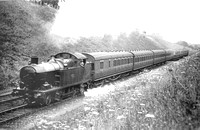 UNK0492 - Cl 3901 No. 3606 (with extended bunker and copper-capped chimney) on a passenger train believed to be on the North Warwick line c 1920s