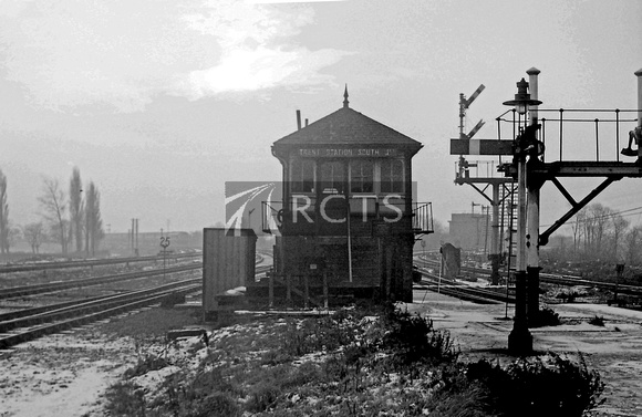 PG01748 - Trent Station South Junction signal box viewed from the end of the platform c mid/late 1960s
