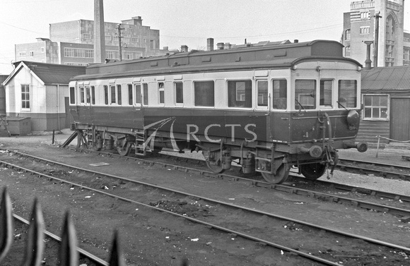 CUL3625 - GWR clerestory roofed inspection saloon W80971W (Diag G31 Lot 804) converted from BFO at Cardiff Queen Street 5/3/60