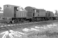 CUL0834 - Three diesels at Bicester Military Railway 3/6/56