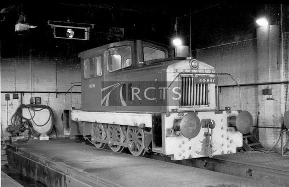 RH01640 - Drewry 0-6-0D 'Phoenix' in the shed at BSC Minerals Harlaxton Quarries 23/3/72