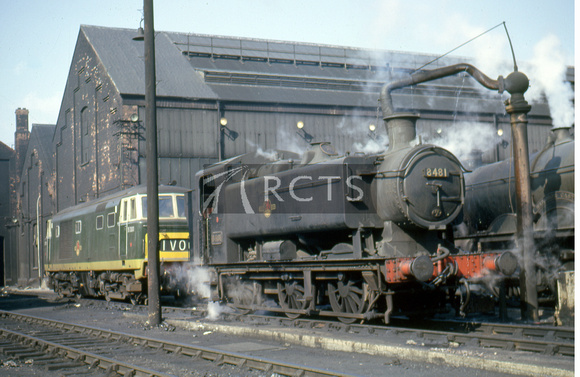 BEL0019C - Cl 9400 No. 8481 at Old Oak Common shed, March 1964