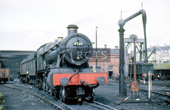 BEL0075C - Cl 4900 No. 4920 'Dumbleton Hall' at Plymouth Laira shed, May 1962