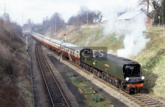 RE02535C - l WC No. 34105 'Swanage' at Rothley, GCR 28/2/93