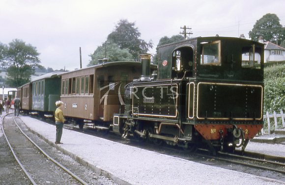 THO0012C - Cl 0-6-0T No. 823 'The Countess' (ex W&LR) and train at Llanfair Caereinion, July 1970