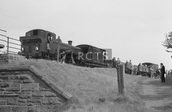 FAI1437 - Cl 1600 No. 1665 at Cross Hands with SLS rail tour 16/5/64 (bunker first, view from below)