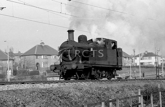 BRO0299 - Cl 3F No. 47468 light engine at Lancaster Scale Hall c 1960s