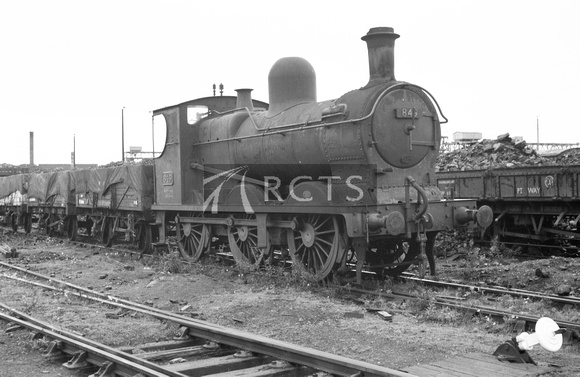 NB00703 - Cl 0-6-0 No. 849 (ex Cambrian Railway) at Swindon (loco minus tender) 31/10/54