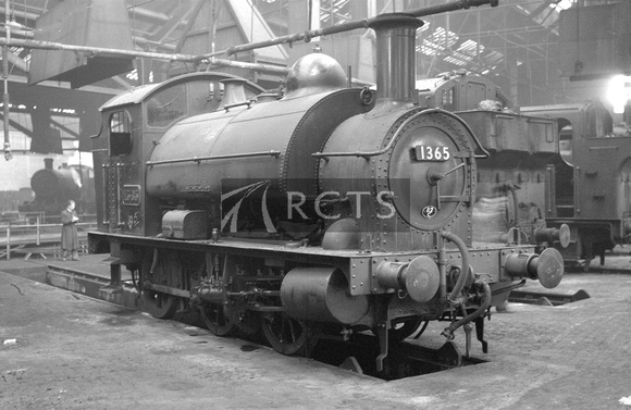 NB00587 - Cl 1361 No. 1365 in Swindon shed 3/11/57