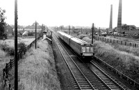 PG02044 - Cl 115 DMU (4-car set) heading south passing Wilford Brick Works c 1965