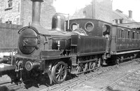 JHV0011 - Cl 2-4-0T No. 9 (IWCR) at Cowes (lh front buffer out of shot) c 1920