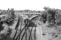 JH00298 - Helsby station viewed from the overbridge and showing Cl 158 No. 158 754 approaching 2/9/02