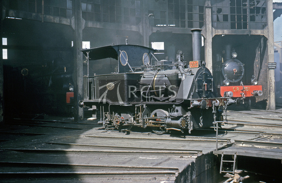 AW00303C - 0-4-0T steam loco No. 004 at Entroncamento shed 8/5/64