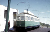 THO0050C - SMR car No. 4 (in green livery) at Snaefell Summit 18/7/63