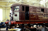 MER0169C - Metropolitan Railway loco No. 12 'Sarah Siddons' under maintenance c December 1981
