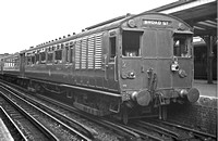 AW00377 - EMU No. M 28267M (ex LNWR) at Richmond station 15/8/58