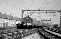BRO0067 - MBSO M28221 (ex LNWR, Siemens stock) converted to 6.6kv AC from 4-rail DC for Lancaster-Morecambe 50hz AC experiment M28221 at Torrisholme Junction c 1956 - 62