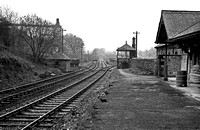 BRO0245 - View along platform at Sandside station towards signal box