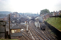 CC00379C - Macclesfield Rivel Road station viewed from an overbridge c 1960s