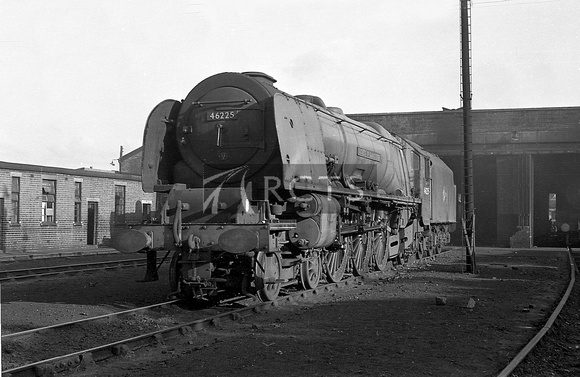 BRO0250 - Cl 8P No. 46225 'Duchess of Gloucester' at Carnforth shed 5/6/64