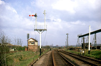 BEL0030C - View along the tracks to Hardingstone Junction and signal box (Northampton), May 1969