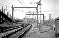 BRO0155 - View off the platform end at Heysham Harbour station c 1960s